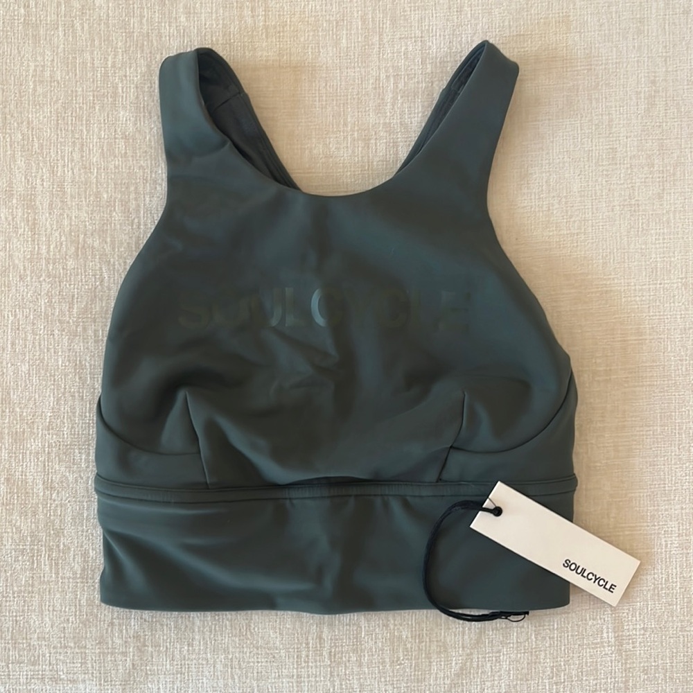 Lululemon x Soulcycle Wunder Train Long-Line Bra Misty Smoked Spruce NWT Size 2